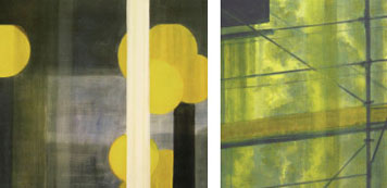 Ohne Titel, Mischtechnik auf Leinwand, 60 x 55 und 55 x 50 cm, 2002