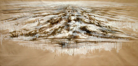 Ohne Titel, Mischtechnik auf Packpapier, 65 x 125 cm, 2006