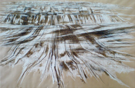 Ohne Titel, Mischtechnik auf Packpapier, 90 x 137 cm, 2006