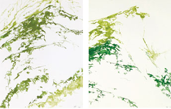 Ohne Titel, Mischtechnik auf Papier, je 21.5 x 25.5 cm, 2004
